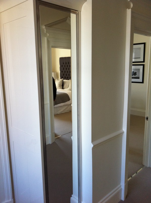 Full-length wardrobe mirror fitted in Esher home